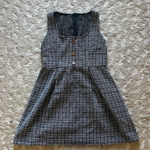 SHEIN Privé Tweed Pleated Mini Overall Dress Without Blouse